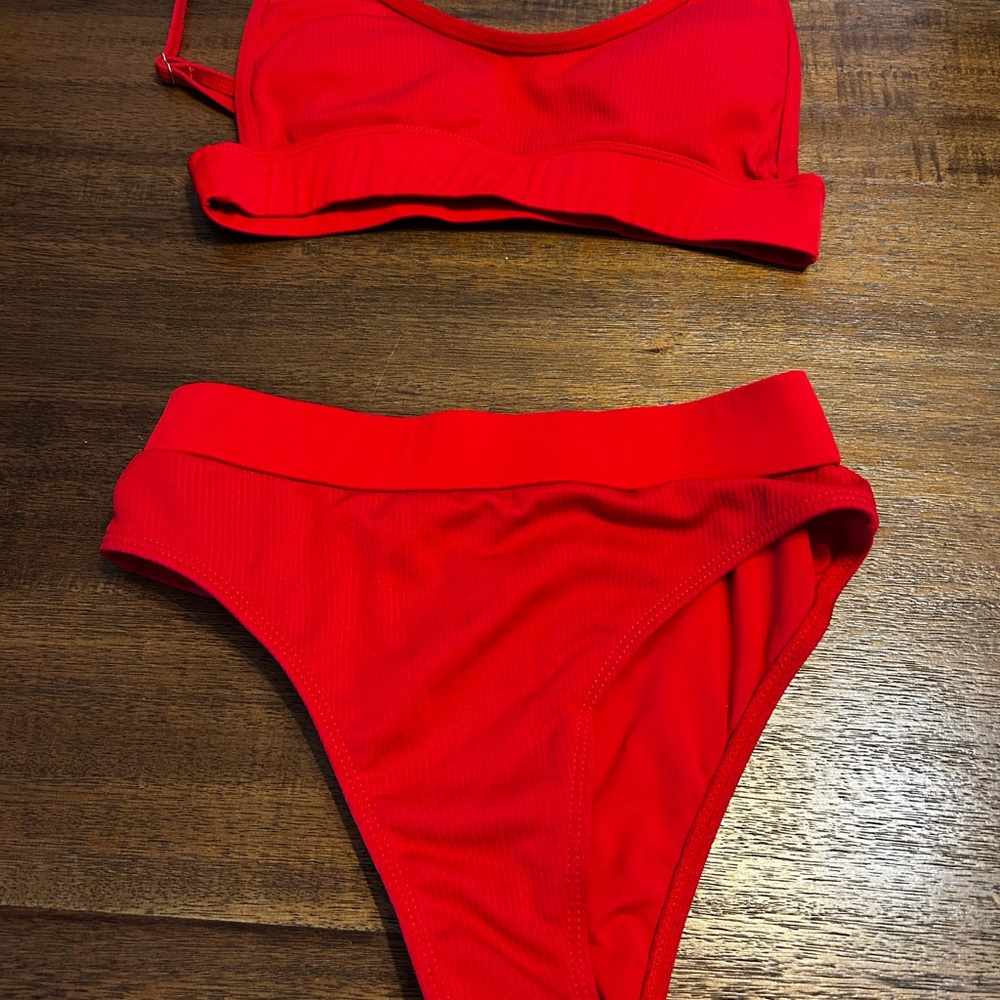 Vibrant Red Bikini Set